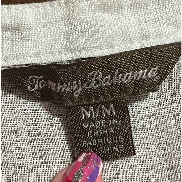 Tommy Bahama Linen Embroidered Button Up Shirt size Medium. - Picture 8 of 8
